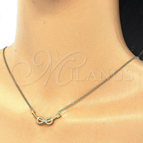 Sterling Silver Necklace — Pendant Necklace Infinite Design with White Cubic Zirconia — alternate product view — SKU 125745 | Plata 925 collar — Pendant Necklace Infinite diseño with blanco Cubic Zirconia — SKU 125745