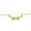 Sterling Silver Pendant Necklace, Infinite Design, with White Cubic Zirconia, Polished, Golden Finish, 04.336.0078.2.16 (01 MM Thickness, 16 Inches Length)