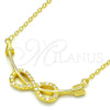 Sterling Silver Pendant Necklace, Infinite Design, with White Cubic Zirconia, Polished, Golden Finish, 04.336.0078.2.16 (01 MM Thickness, 16 Inches Length)