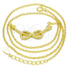 Sterling Silver Pendant Necklace, Infinite Design, with White Cubic Zirconia, Polished, Golden Finish, 04.336.0078.2.16 (01 MM Thickness, 16 Inches Length)