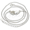 Sterling Silver Pendant Necklace, with White Cubic Zirconia, Polished, Rhodium Finish, 04.336.0080.16 (02 MM Thickness, 16 Inches Length)