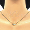 Sterling Silver Pendant Necklace, with White Cubic Zirconia, Polished, Golden Finish, 04.336.0080.2.16 (02 MM Thickness, 16 Inches Length)