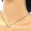 Sterling Silver Pendant Necklace, with White Cubic Zirconia, Polished, Golden Finish, 04.336.0080.2.16 (02 MM Thickness, 16 Inches Length)