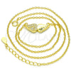 Sterling Silver Pendant Necklace, with White Cubic Zirconia, Polished, Golden Finish, 04.336.0080.2.16 (02 MM Thickness, 16 Inches Length)