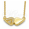 Sterling Silver Pendant Necklace, with White Cubic Zirconia, Polished, Golden Finish, 04.336.0080.2.16 (02 MM Thickness, 16 Inches Length)