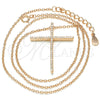 Sterling Silver Pendant Necklace, Cross Design, with White Cubic Zirconia, Polished, Rose Gold Finish, 04.336.0081.1.16 (01 MM Thickness, 16 Inches Length)