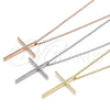 Sterling Silver Pendant Necklace, Cross Design, with White Cubic Zirconia, Polished, Golden Finish, 04.336.0081.2.16 (01 MM Thickness, 16 Inches Length)