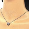 Sterling Silver Pendant Necklace, Tree Design, with White Cubic Zirconia, Polished, Rhodium Finish, 04.336.0083.16 (01 MM Thickness, 16 Inches Length)