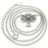 Sterling Silver Pendant Necklace, Tree Design, with White Cubic Zirconia, Polished, Rhodium Finish, 04.336.0083.16 (01 MM Thickness, 16 Inches Length)