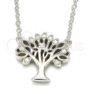 Sterling Silver Necklace — Pendant Necklace Tree Design with White Cubic Zirconia — main product view — SKU 125758 | Plata 925 collar — Pendant Necklace Tree diseño with blanco Cubic Zirconia — SKU 125758