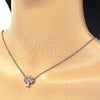 Sterling Silver Pendant Necklace, Tree Design, with White Cubic Zirconia, Polished, Rose Gold Finish, 04.336.0083.1.16 (01 MM Thickness, 16 Inches Length)