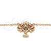 Sterling Silver Pendant Necklace, Tree Design, with White Cubic Zirconia, Polished, Rose Gold Finish, 04.336.0083.1.16 (01 MM Thickness, 16 Inches Length)
