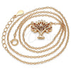 Sterling Silver Pendant Necklace, Tree Design, with White Cubic Zirconia, Polished, Rose Gold Finish, 04.336.0083.1.16 (01 MM Thickness, 16 Inches Length)