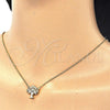 Sterling Silver Pendant Necklace, Tree Design, with White Cubic Zirconia, Polished, Golden Finish, 04.336.0083.2.16 (01 MM Thickness, 16 Inches Length)
