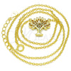 Sterling Silver Pendant Necklace, Tree Design, with White Cubic Zirconia, Polished, Golden Finish, 04.336.0083.2.16 (01 MM Thickness, 16 Inches Length)