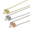 Sterling Silver Pendant Necklace, Tree Design, with White Cubic Zirconia, Polished, Golden Finish, 04.336.0083.2.16 (01 MM Thickness, 16 Inches Length)