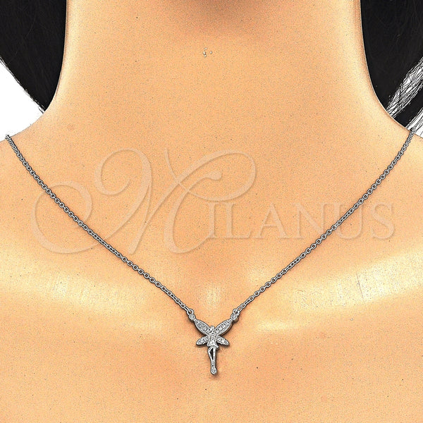 Sterling Silver Necklace — Pendant Necklace with White and White Cubic Zirconia — alternate product view — SKU 125761 | Plata 925 collar — Pendant Necklace with blanco and blanco Cubic Zirconia — SKU 125761