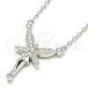 Sterling Silver Pendant Necklace, with White and White Cubic Zirconia, Polished, Rhodium Finish, 04.336.0084.16 (02 MM Thickness, 16 Inches Length)