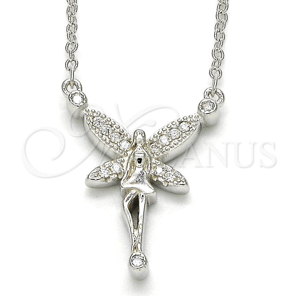 Sterling Silver Necklace — Pendant Necklace with White and White Cubic Zirconia — main product view — SKU 125761 | Plata 925 collar — Pendant Necklace with blanco and blanco Cubic Zirconia — SKU 125761