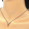 Sterling Silver Pendant Necklace, with White and White Cubic Zirconia, Polished, Rose Gold Finish, 04.336.0084.1.16 (02 MM Thickness, 16 Inches Length)