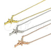 Sterling Silver Pendant Necklace, with White and White Cubic Zirconia, Polished, Rose Gold Finish, 04.336.0084.1.16 (02 MM Thickness, 16 Inches Length)