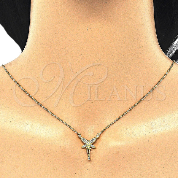 Sterling Silver Necklace — Pendant Necklace with White and White Cubic Zirconia — alternate product view — SKU 125763 | Plata 925 collar — Pendant Necklace with blanco and blanco Cubic Zirconia — SKU 125763