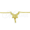 Sterling Silver Pendant Necklace, with White and White Cubic Zirconia, Polished, Golden Finish, 04.336.0084.2.16 (02 MM Thickness, 16 Inches Length)