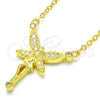 Sterling Silver Pendant Necklace, with White and White Cubic Zirconia, Polished, Golden Finish, 04.336.0084.2.16 (02 MM Thickness, 16 Inches Length)