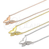 Sterling Silver Pendant Necklace, Butterfly Design, with White Cubic Zirconia, Polished, Golden Finish, 04.336.0085.2.16 (01 MM Thickness, 16 Inches Length)