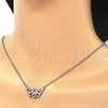 Sterling Silver Pendant Necklace, Butterfly and Infinite Design, with White Cubic Zirconia, Polished, Rhodium Finish, 04.336.0086.16 (02 MM Thickness, 16 Inches Length)
