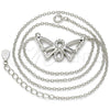 Sterling Silver Pendant Necklace, Butterfly and Infinite Design, with White Cubic Zirconia, Polished, Rhodium Finish, 04.336.0086.16 (02 MM Thickness, 16 Inches Length)