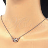 Sterling Silver Pendant Necklace, Butterfly and Infinite Design, with White Cubic Zirconia, Polished, Rose Gold Finish, 04.336.0086.1.16 (02 MM Thickness, 16 Inches Length)
