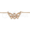 Sterling Silver Pendant Necklace, Butterfly and Infinite Design, with White Cubic Zirconia, Polished, Rose Gold Finish, 04.336.0086.1.16 (02 MM Thickness, 16 Inches Length)