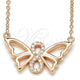 Sterling Silver Pendant Necklace, Butterfly and Infinite Design, with White Cubic Zirconia, Polished, Rose Gold Finish, 04.336.0086.1.16 (02 MM Thickness, 16 Inches Length)