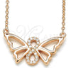 Sterling Silver Pendant Necklace, Butterfly and Infinite Design, with White Cubic Zirconia, Polished, Rose Gold Finish, 04.336.0086.1.16 (02 MM Thickness, 16 Inches Length)