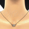 Sterling Silver Pendant Necklace, Butterfly and Infinite Design, with White Cubic Zirconia, Polished, Golden Finish, 04.336.0086.2.16 (02 MM Thickness, 16 Inches Length)