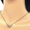 Sterling Silver Pendant Necklace, Butterfly and Infinite Design, with White Cubic Zirconia, Polished, Golden Finish, 04.336.0086.2.16 (02 MM Thickness, 16 Inches Length)