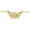 Sterling Silver Pendant Necklace, Butterfly and Infinite Design, with White Cubic Zirconia, Polished, Golden Finish, 04.336.0086.2.16 (02 MM Thickness, 16 Inches Length)