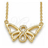 Sterling Silver Pendant Necklace, Butterfly and Infinite Design, with White Cubic Zirconia, Polished, Golden Finish, 04.336.0086.2.16 (02 MM Thickness, 16 Inches Length)