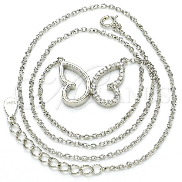 Sterling Silver Necklace — Pendant Necklace Butterfly Design with White Cubic Zirconia — main product view — SKU 125770 | Plata 925 collar — Pendant Necklace Butterfly diseño with blanco Cubic Zirconia — SKU 125770