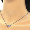 Sterling Silver Pendant Necklace, Leaf Design, with White Cubic Zirconia, Polished, Rhodium Finish, 04.336.0088.16 (02 MM Thickness, 16 Inches Length)