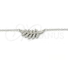 Sterling Silver Pendant Necklace, Leaf Design, with White Cubic Zirconia, Polished, Rhodium Finish, 04.336.0088.16 (02 MM Thickness, 16 Inches Length)