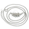 Sterling Silver Pendant Necklace, Leaf Design, with White Cubic Zirconia, Polished, Rhodium Finish, 04.336.0088.16 (02 MM Thickness, 16 Inches Length)