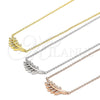Sterling Silver Pendant Necklace, Leaf Design, with White Cubic Zirconia, Polished, Rhodium Finish, 04.336.0088.16 (02 MM Thickness, 16 Inches Length)