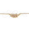 Sterling Silver Pendant Necklace, Leaf Design, with White Cubic Zirconia, Polished, Rose Gold Finish, 04.336.0088.1.16 (02 MM Thickness, 16 Inches Length)