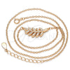 Sterling Silver Pendant Necklace, Leaf Design, with White Cubic Zirconia, Polished, Rose Gold Finish, 04.336.0088.1.16 (02 MM Thickness, 16 Inches Length)