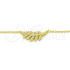 Sterling Silver Pendant Necklace, Leaf Design, with White Cubic Zirconia, Polished, Golden Finish, 04.336.0088.2.16 (02 MM Thickness, 16 Inches Length)