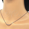 Sterling Silver Pendant Necklace, with White Cubic Zirconia, Polished, Rose Gold Finish, 04.336.0089.1.16 (01 MM Thickness, 16 Inches Length)