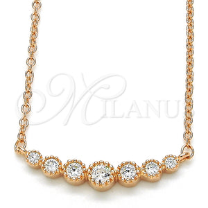Sterling Silver Necklace — Pendant Necklace with White Cubic Zirconia Polished Rose — main product view — SKU 125777 | Plata 925 collar — Pendant Necklace with blanco Cubic Zirconia pulido Rose — SKU 125777