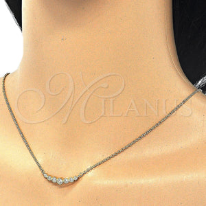 Sterling Silver Necklace — Pendant Necklace with White Cubic Zirconia Polished 04. — main product view — SKU 125778 | Plata 925 collar — Pendant Necklace with blanco Cubic Zirconia pulido 04. — SKU 125778